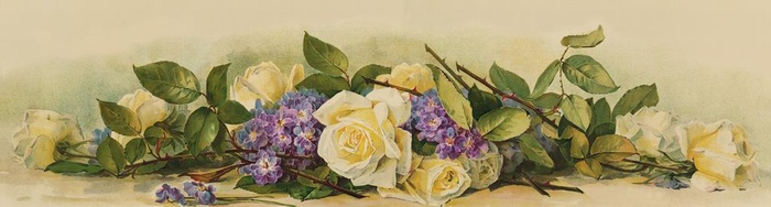 长款鲜花装饰画图片