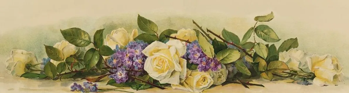 长款鲜花装饰画图片