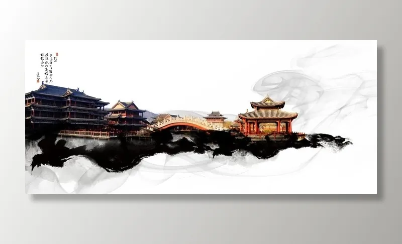 亭台楼宇宫殿图片(1920x900)psd模版下载
