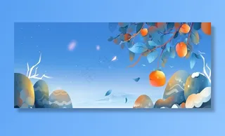 霜降手绘背景图片