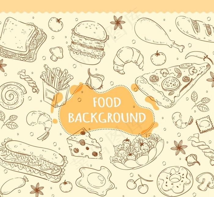 手绘美味食物图片