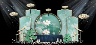 中式婚礼背景装饰图片