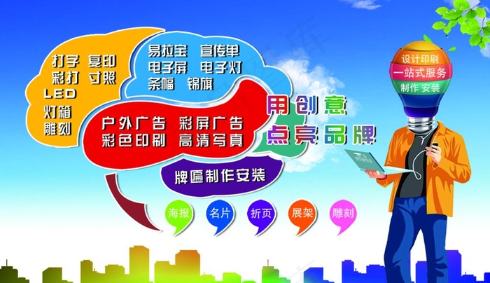 乘风广告名片图片(1087x661)psd模版下载
