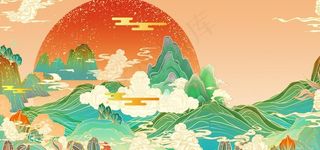 国潮风背景图片