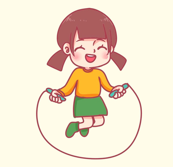 女孩跳绳 图片