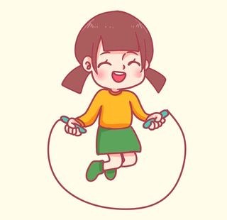 女孩跳绳 图片