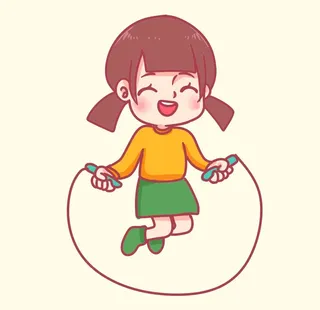 女孩跳绳 图片