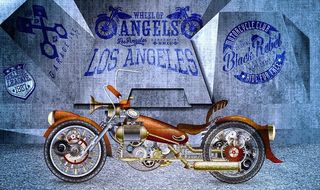 摩托3D立体背景墙图片