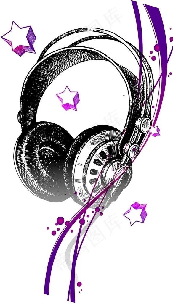 大牌 耳机 插画 矢量 歌曲图片ai矢量模版下载