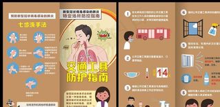 新冠病毒交通工具防护指南对折页图片