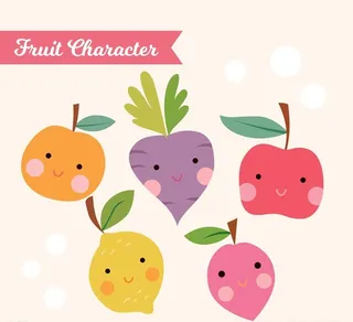 卡通笑脸水果图片