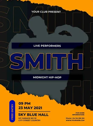 酒吧歌舞厅嘉宾预告海报设计图片