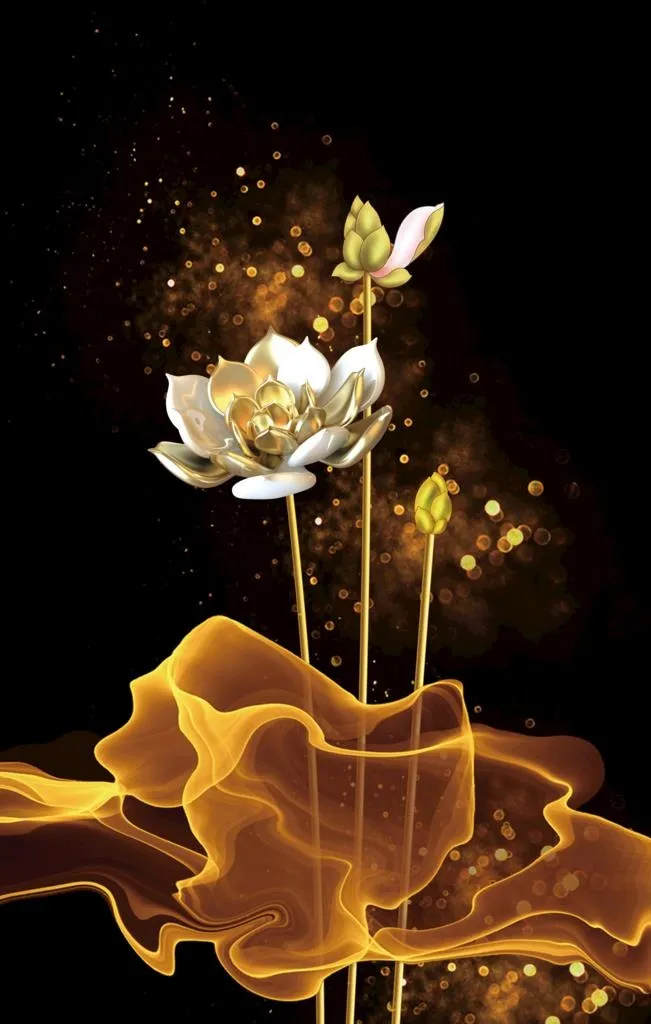 火里种金莲晶瓷画图片(3150x4724)psd模版下载
