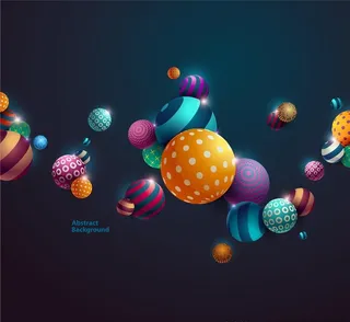 炫酷彩色立体几何图片