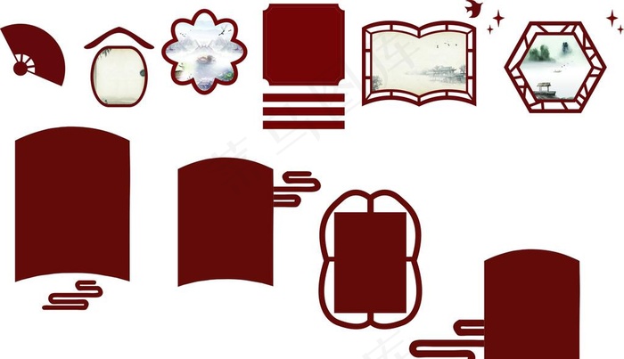 文化墙异型造型框图片