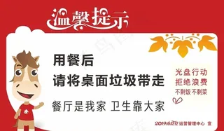 餐厅垃圾温馨小提示图片