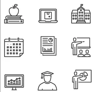 黑白教育图标1图片