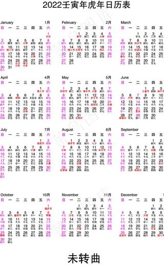 2022年日历图片