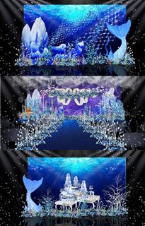 深蓝海洋主题婚礼效果图图片