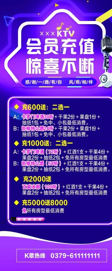 KTV充值展架图片cdr矢量模版下载