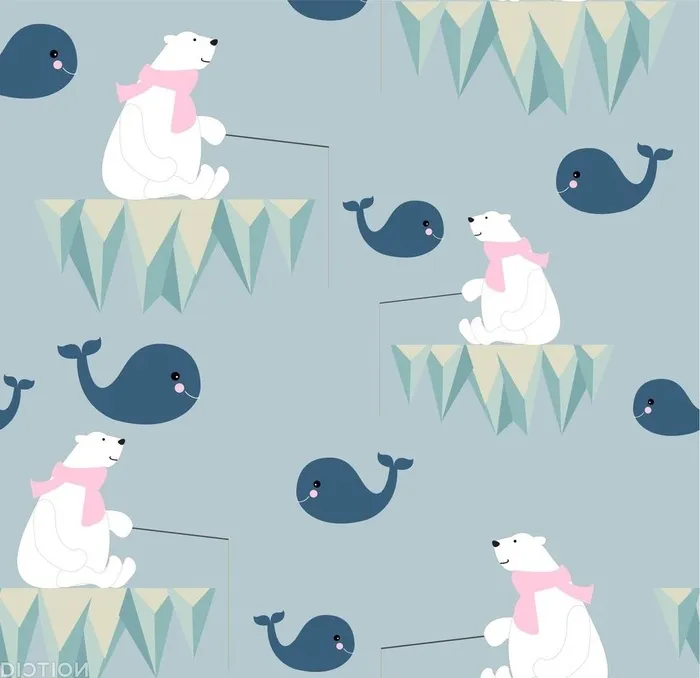 卡通循环图案 海洋元素图片ai矢量模版下载