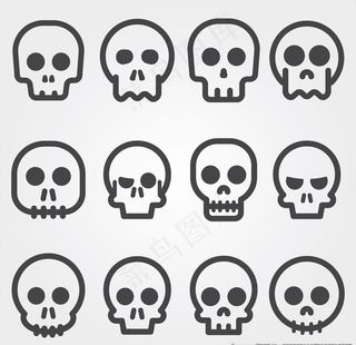 可爱简约骷髅图标icon图片