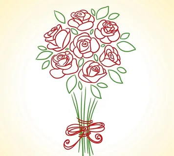 手绘玫瑰花束图片