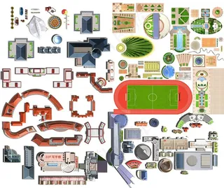 景观 平面 图例图片