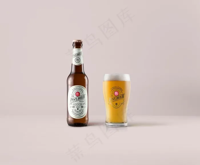 啤酒瓶样机图片(7000x6000)psd模版下载