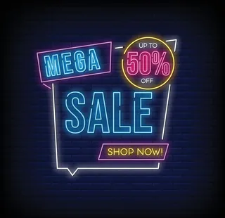 购物打折霓虹灯LOGO图片