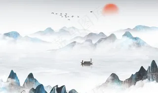 水墨山水背景图片