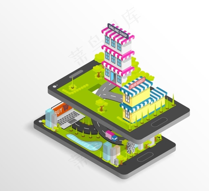 手机上的立体商铺图片