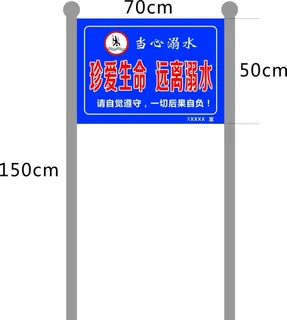 当心溺水不锈钢牌图片