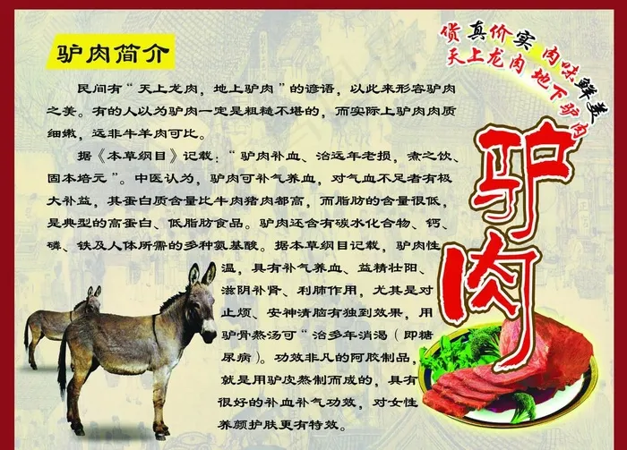 驴肉简介展板(底图为整张位图)图片psd模版下载
