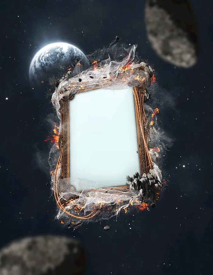 宇宙相框图片(2400x3200)psd模版下载