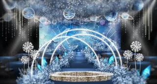 星空蓝色吊顶婚礼效果图图片