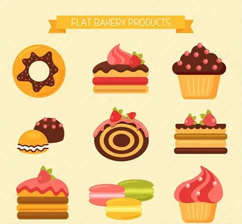 卡通美味糕点矢量素材图片