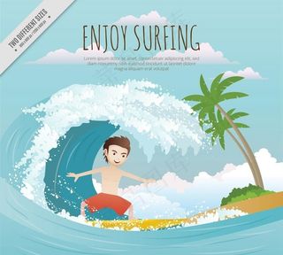 冲浪上海滩背景大波浪图片