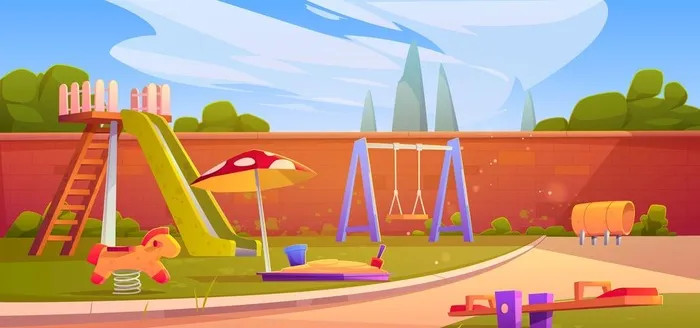 创意公园游乐设施图片ai矢量模版下载