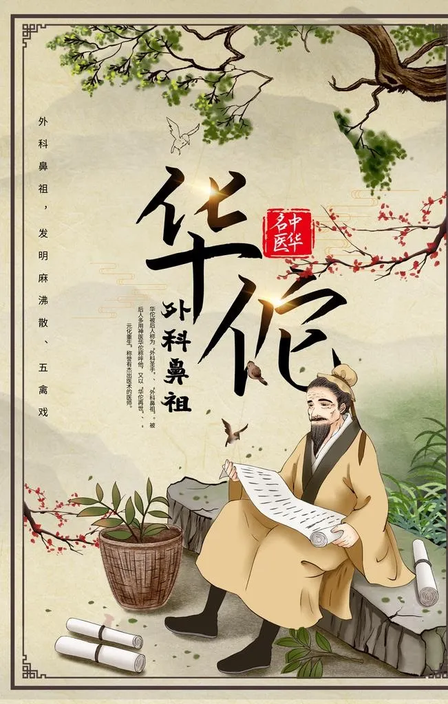 华佗中医传统活动宣传海报素材图片