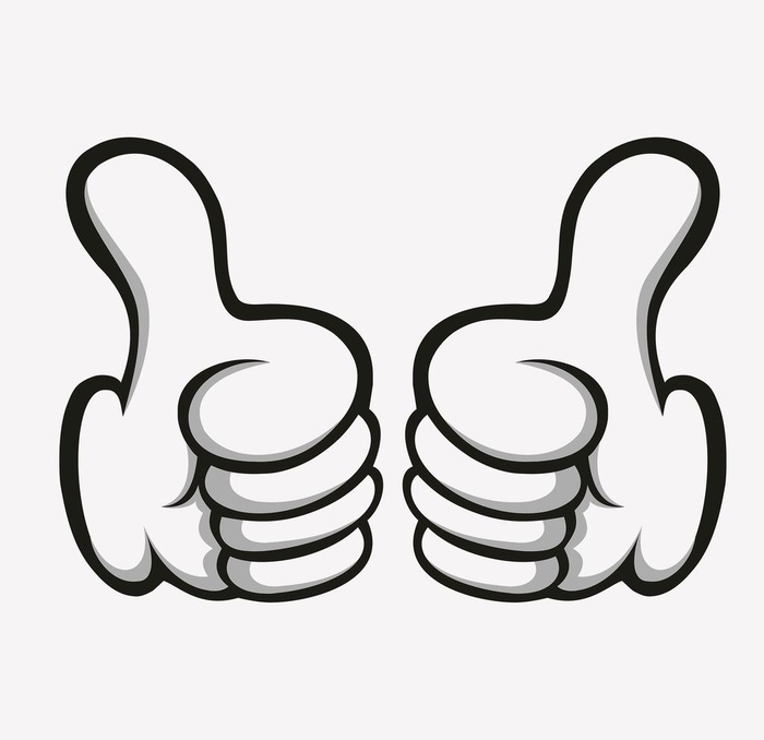 手绘向量竖起大拇指图片