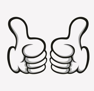 手绘向量竖起大拇指图片