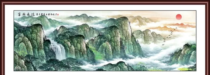 山水国画图片(12000x4000)psd模版下载