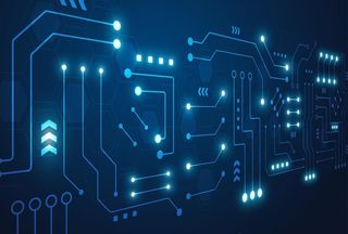 蓝色电路板背景图片