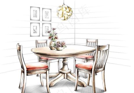 手绘 室内图片