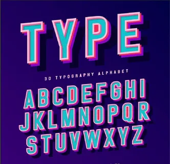 3D英文字母设计图片