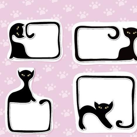 可爱猫咪文字框图片ai矢量模版下载