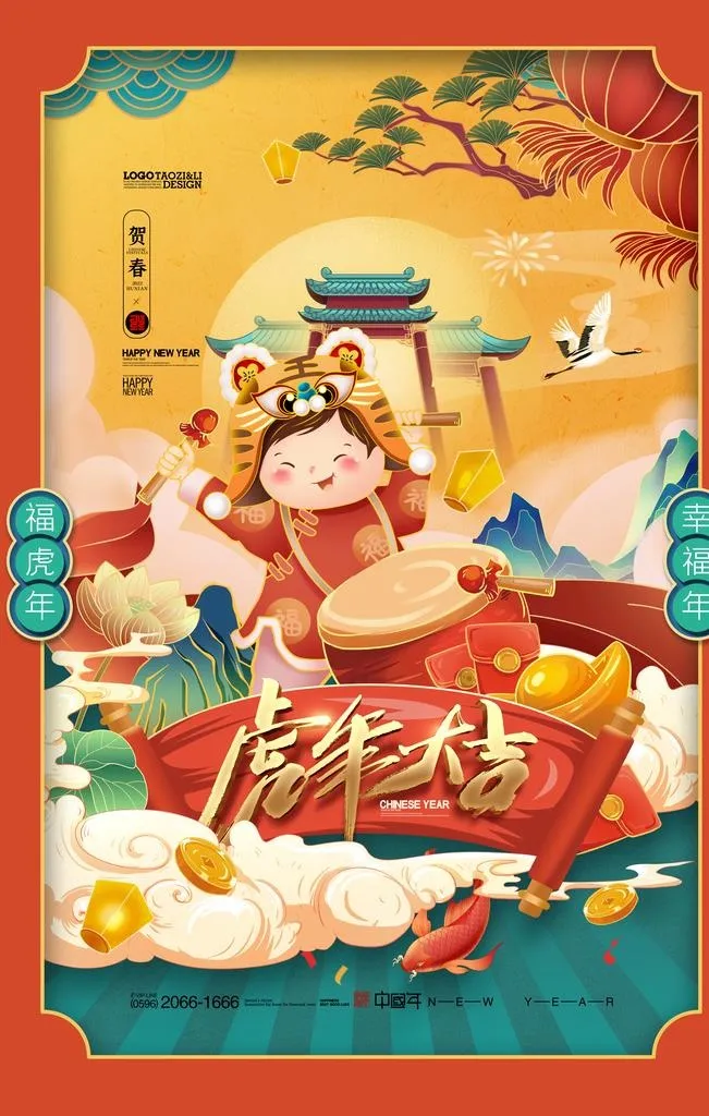 2022虎年图片(3543x5315)psd模版下载