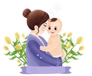 矢量卡通母婴宝宝婴儿妈妈图片
