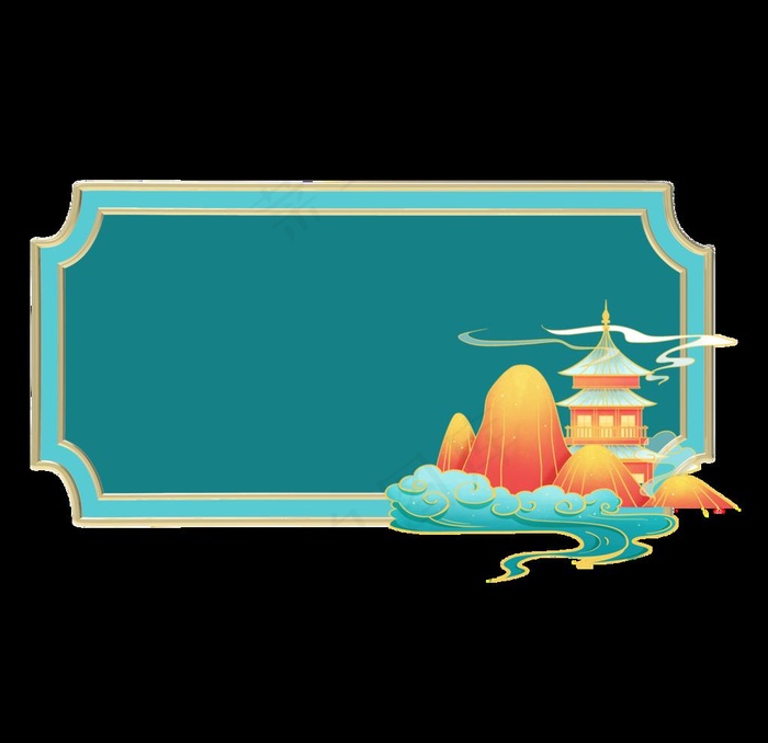 国潮边框 图片psd模版下载